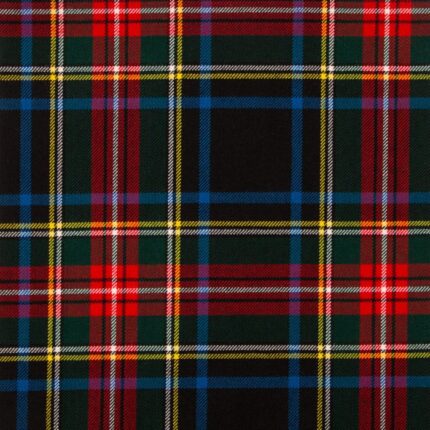 Stewart Black Modern Tartan Fabric