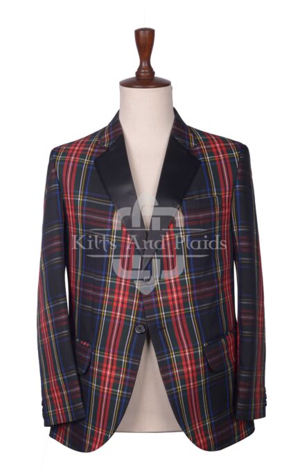 Stewart Black Tartan Blazer Jacket