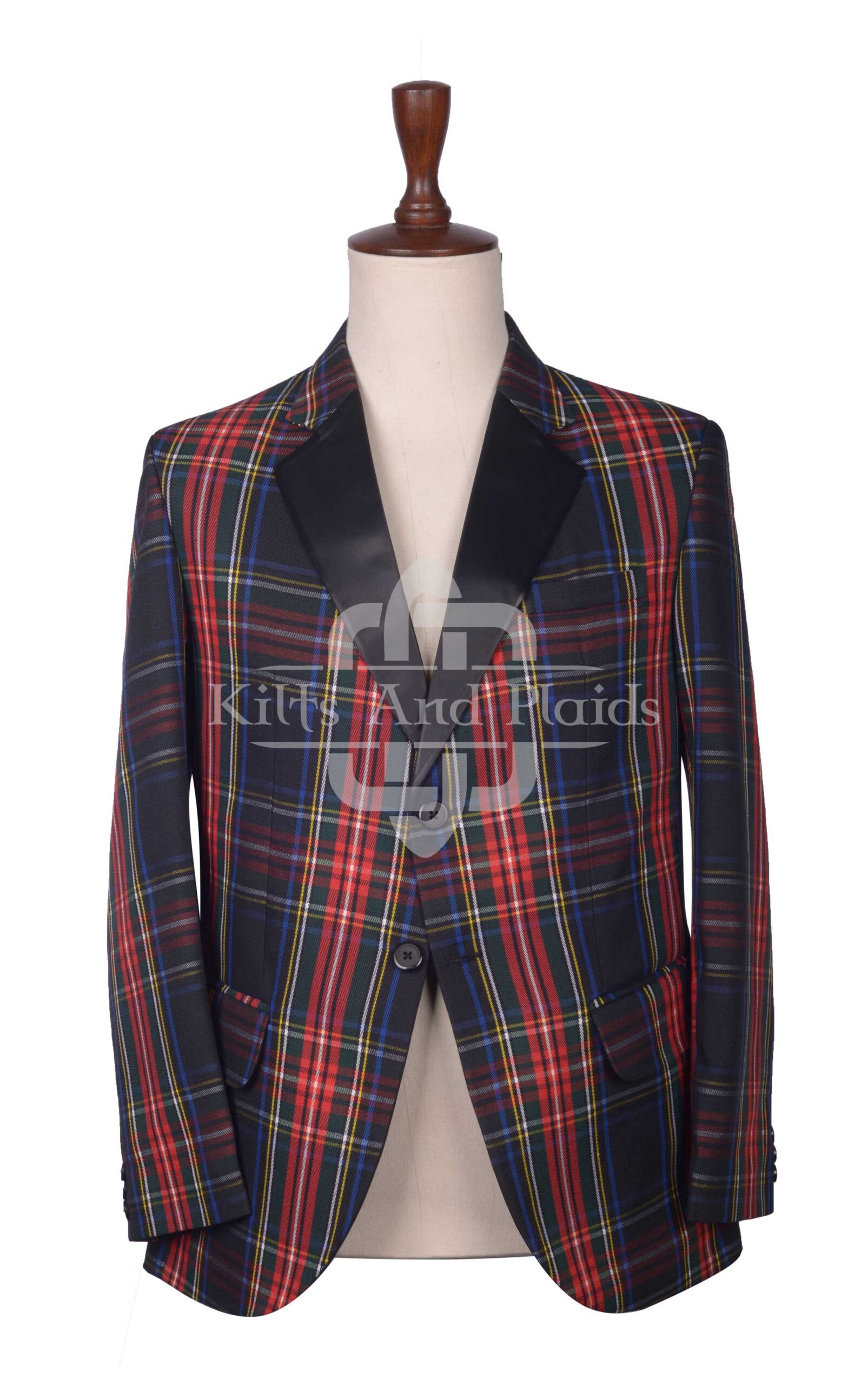 Stewart Black Tartan Blazer Jacket