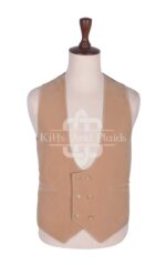 Tan Velvet Double Breasted Kilt Waistcoat