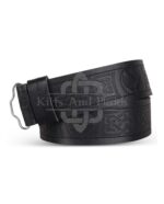 Thistle Embossed Kilt Belt