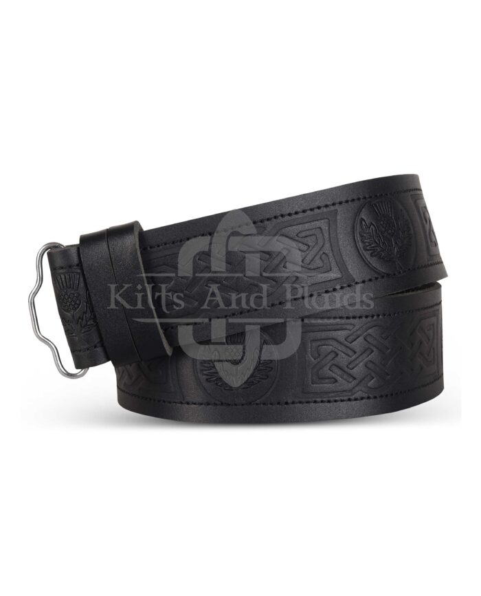 Thistle Embossed Kilt Belt