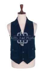 Torquise Blue Velvet Waistcoat
