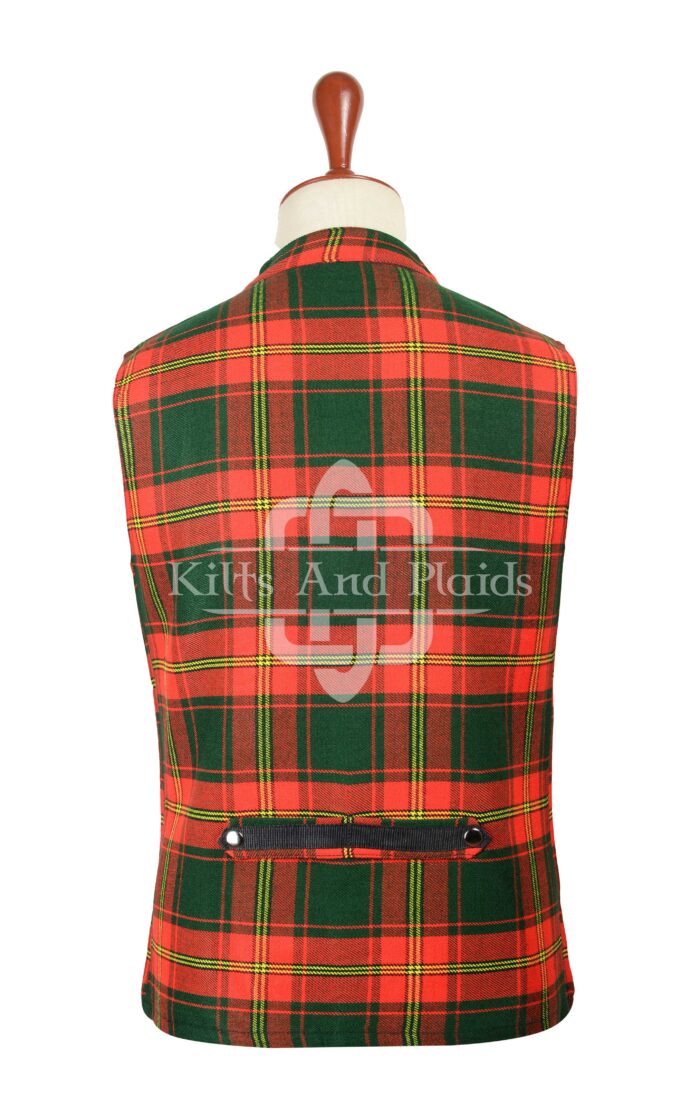 Ulster Red Tartan Punk Rock Waistcoat