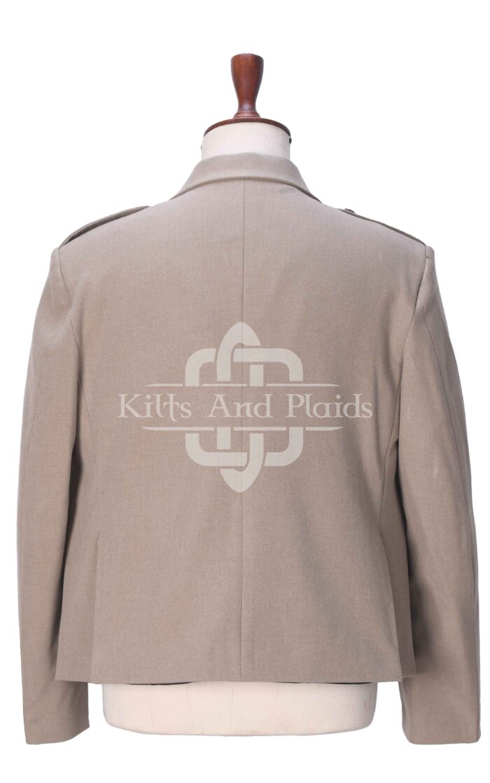 Tan Wool 5 Buttons Argyll Jacket