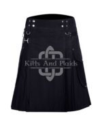 Black Utility Cotton Kilt