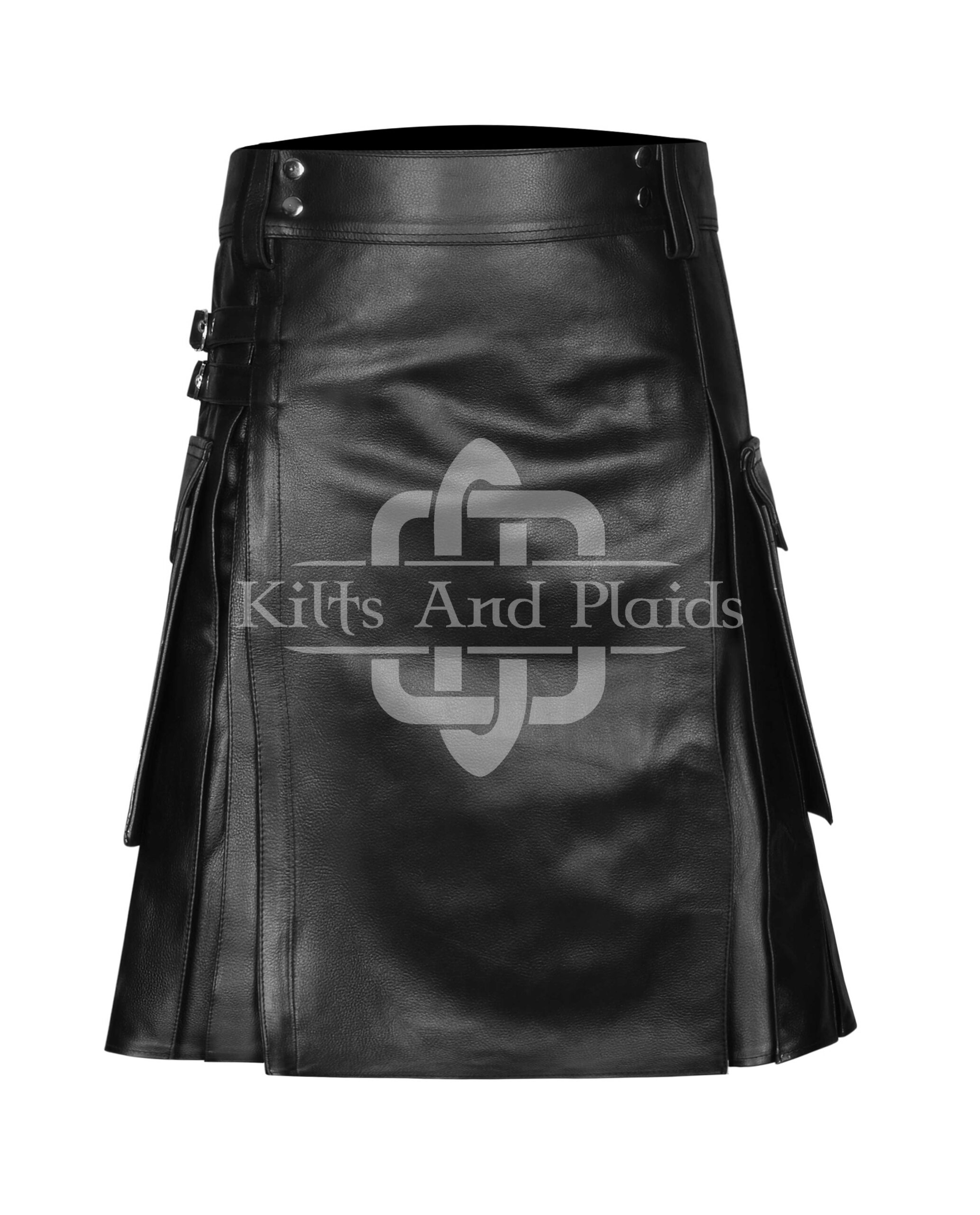 Black Leather Utility Kilt