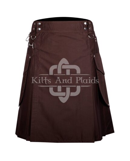 Brown Utility Cotton Kilt