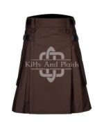 Brown Utility Cotton Kilt