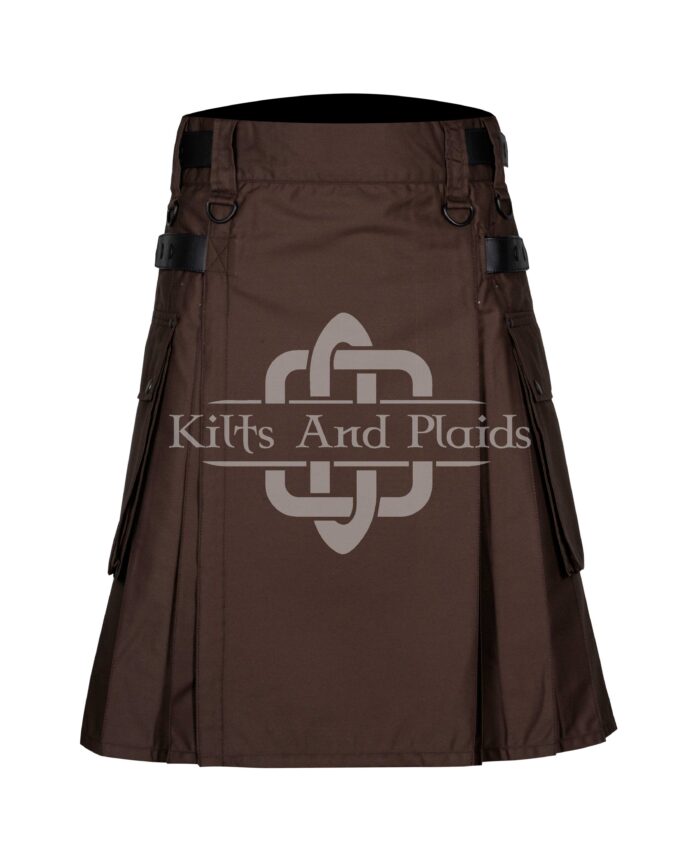 Brown Utility Cotton Kilt