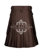 Brown Utility Cotton Kilt