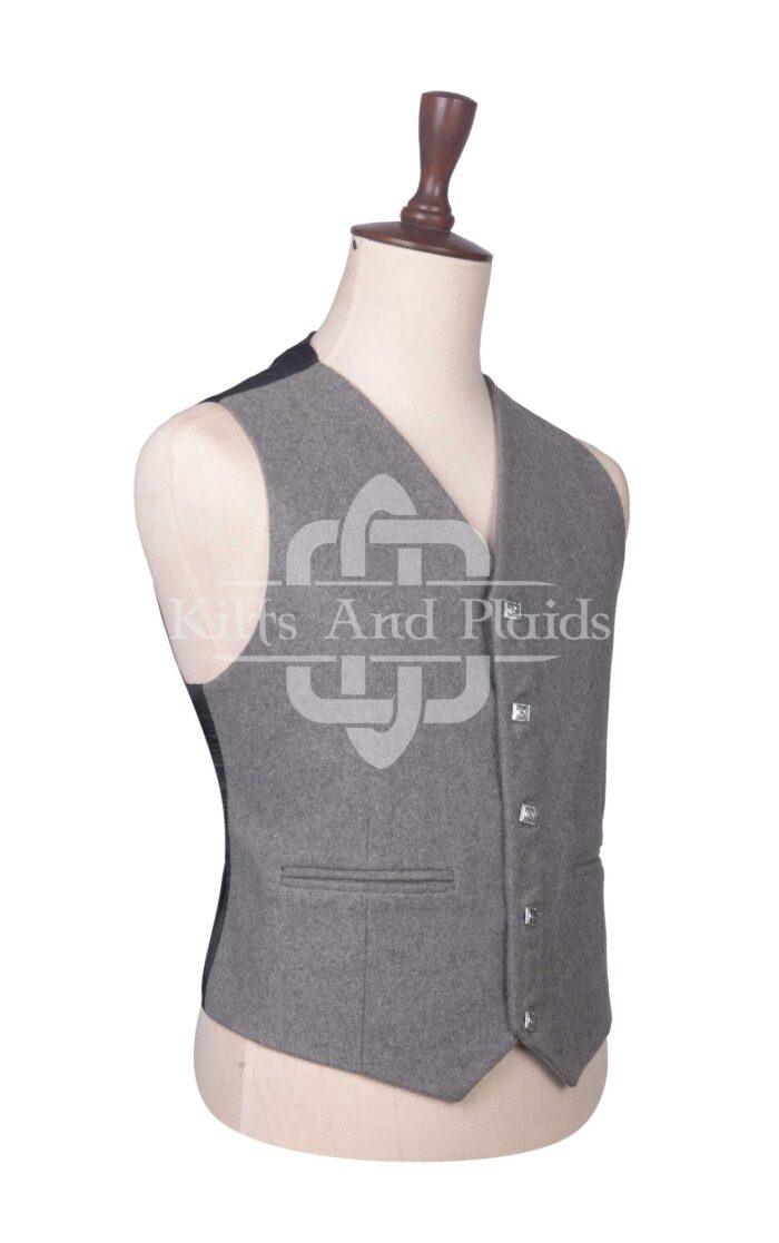 Gray Wool Prince Charlie Waistcoat