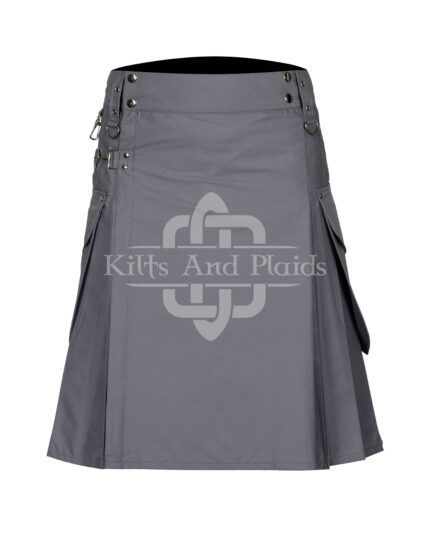 Grey Utility Cotton Kilt