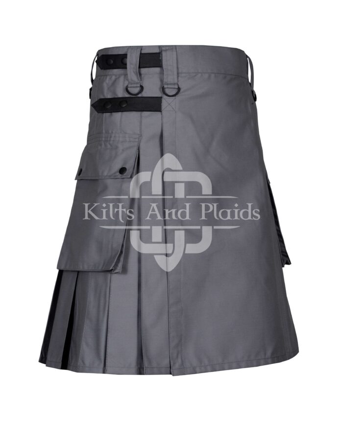 Grey Utility Cotton Kilt