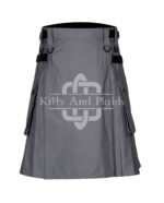 Grey Utility Cotton Kilt