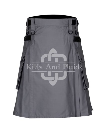 Grey Utility Cotton Kilt