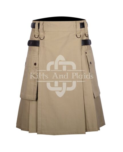 Khaki Utility Cotton Kilt