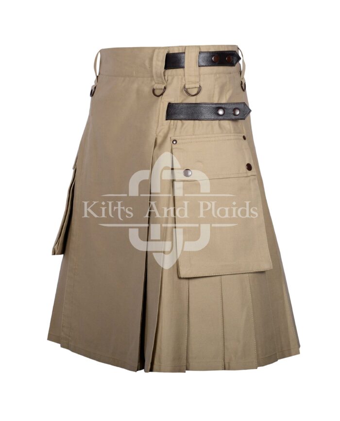 Khaki Utility Cotton Kilt