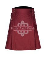 Maroon Utility Cotton Kilt