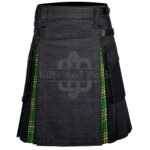 Black Cotton Wallace Hunting Hybrid Kilt