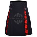 Black Cotton Wallace Tartan Hybrid Kilt