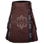 Brown Cotton Gray Watch Hybrid Kilt