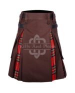 Brown Cotton Royal Stewart Hybrid Kilt
