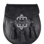 Black Leather Embossed Day Sporran