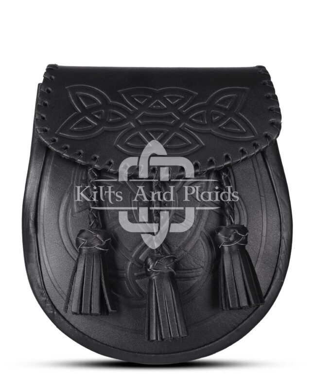 Black Leather Embossed Day Sporran