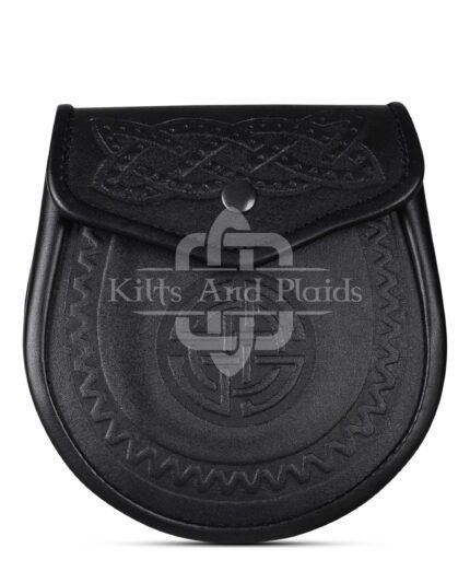 Double Embossed Black Leather Day Sporran