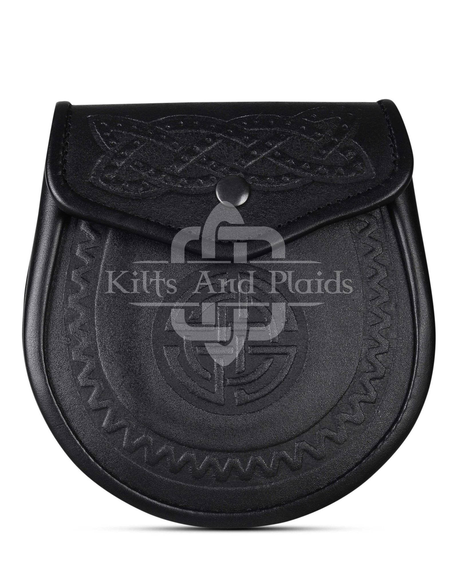 Double Embossed Black Leather Day Sporran