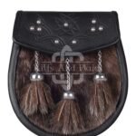 Brown Seal Fur Semi Dress Embossed Sporran