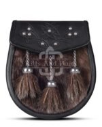 Brown Seal Fur Semi Dress Embossed Sporran