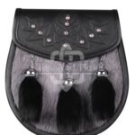 Gray Black Rabbit Fur Semi Dress Sporran