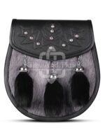 Gray Black Rabbit Fur Semi Dress Sporran