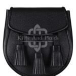 Plain Black Leather Sporran