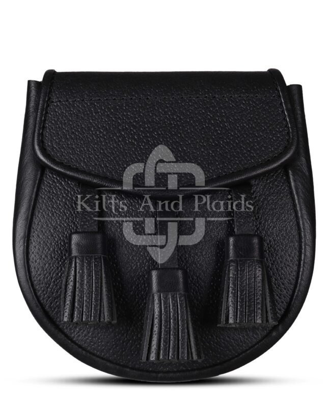 Plain Black Leather Sporran