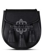 Plain Black Leather Sporran