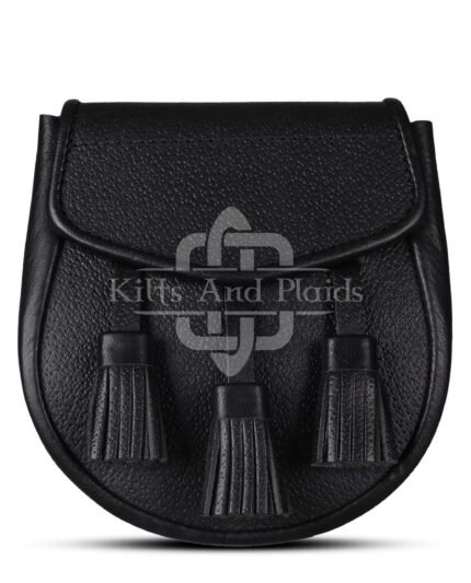 Plain Black Leather Sporran