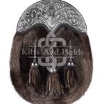 Dark Seal Fur Silver Stag Head Sporran