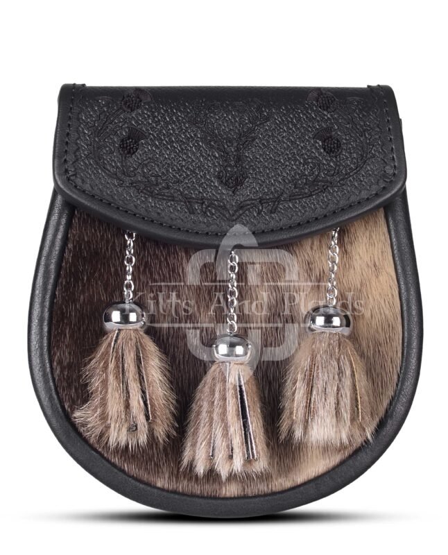 Seal Fur Laser Etching Semi Dress Sporran