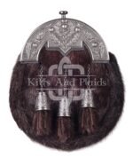 Nickle Brushed Thistle Seal Fur Sporran