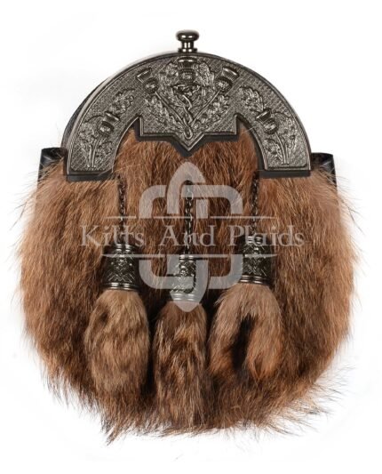 Nickle Brushed Thistle Coyote Fur Full Dress Sporran