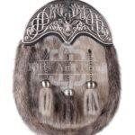 Nickle Brushed Stag Head Seal Fur Full Dress Sporran
