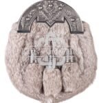 Nickel Brushed Thistle Brown Rabbit Fur Sporran