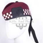 Maroon Wool Diced Glengarry Cap