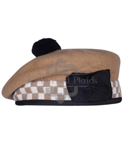 Khaki Wool Diced Balmoral Cap