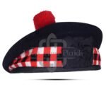 Black Wool Diced Balmoral Cap