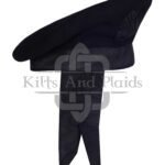 Black Wool Plain Balmoral Cap