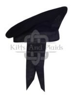 Black Wool Plain Balmoral Cap